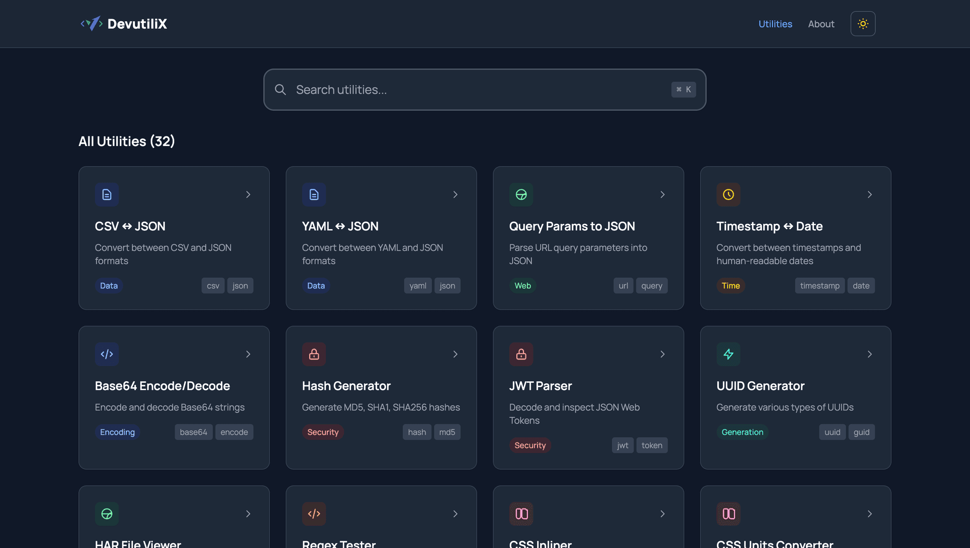 DevutiliX: All-in-One Developer Toolbox